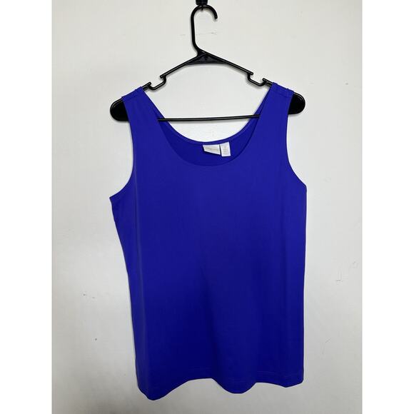 Chicos Purple Tank Top Knit Stretchy Shell Size 2 US 12 Layer Capsule Wardrobe - Picture 1 of 6